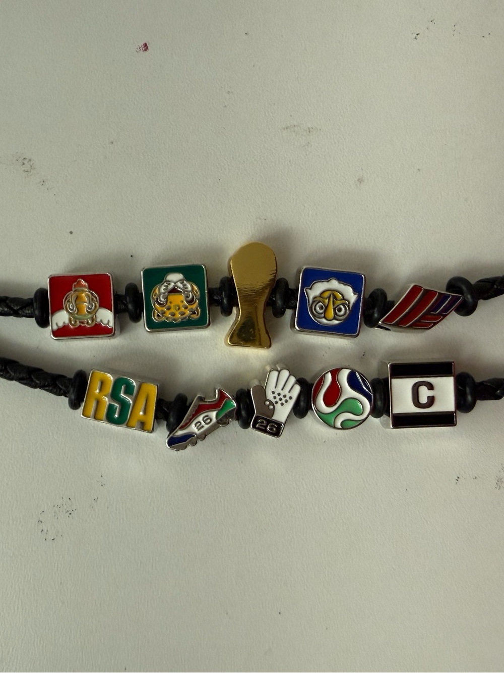 FIFA official Charm Braided Leather Bracelet - Multicolor Enamel Icons - Picture 10 of 14